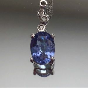 Tanzanite Diamond 14 KT White Gold Necklace